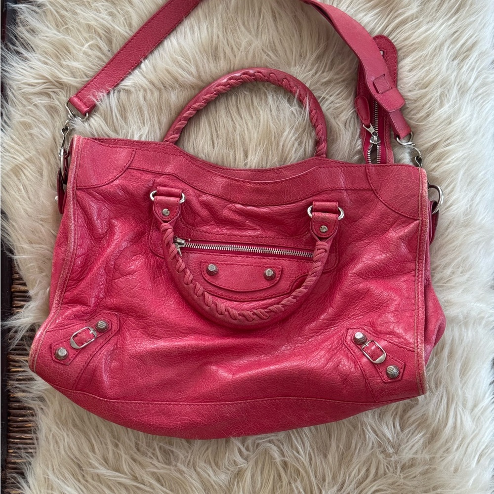 Balenciaga Pink Leather Shoulder Bag